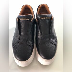 Russel and bromley black leather top flat forms as worn by trinny